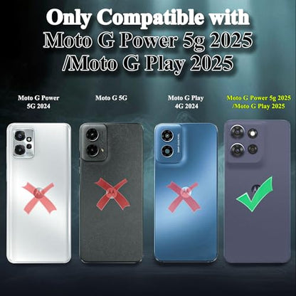 Shockproof Phone Case for Motorola Moto G Power 5G 2025/Moto G Play 2025 with Belt Clip Holster,Rugged Full-Body Protective Case Cover with Kickstand & Holster (Navy Blue) - color: Navy Blue
