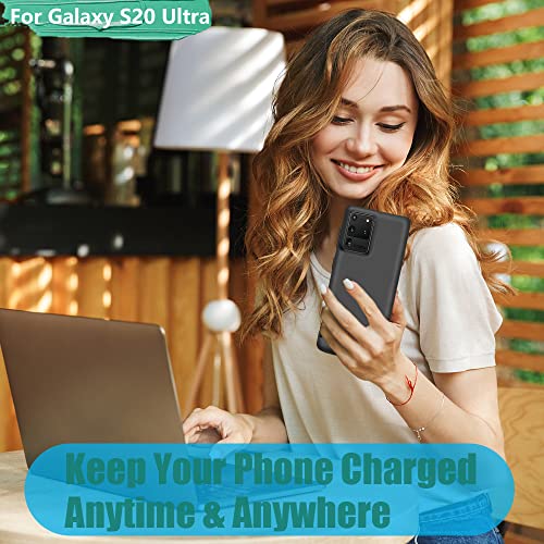 Battery Case for Samsung Galaxy S20 Ultra 5G, 6000mAh Rechargeable Extended Battery Charging Charger Case, Add 100% Extra Juice, NOT Compatible with Note 20 Ultra (6.9 inch)