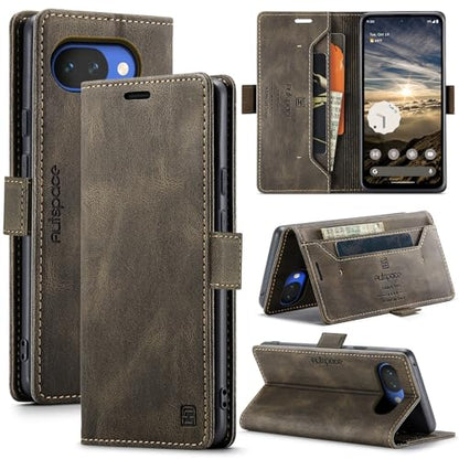 HAII Case for Google Pixel 10a 6.3",PU Leather Folio Flip Wallet Case with Card Holster Stand Kickstand Magnetic Closure Shockproof Phone Cover for Google Pixel 10a (Coffee) - color: Coffee