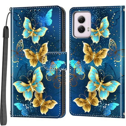 Case Wallet for Motorola Moto G Power 5G 2024, Green Butterfly | Kickstand, 3 Card Holder, Shockproof TPU Interior Shell, PU Leather, Magnetic Flip Cover, Lanyard Strap - color: Pic:02