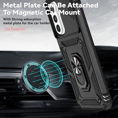 for Samsung Galaxy A17 / Galaxy A26 5G Case, with Slide Camera Cover HD Screen Protector [Military Grade Drop Tested] Ring Holder Kickstand Protective Phone Case for Samsung Galaxy A17, Black - color: Black w/ Slide Camera 2nd gen. Military Grade