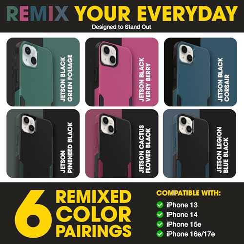 OtterBox iPhone 17e, 16e, 15, 14, 13 Commuter Series Case - Green & Black | 3X Military Drop Protection - Slim - Dual-Layer Shockproof Design - Pocket-Friendly - Raised Edges - Port Covers - color: Green/Black