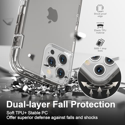 Follaroma for iPhone 12 Pro Max Case, 6.7 inch, Crystal Gray | Heavy Duty Shockproof Protection Phone Cases, Anti-Drop, Military Grade Dual Layer Transparent Rugged Protective Cover - color: Gray, size: iPhone 12 Pro Max 6.7‘’