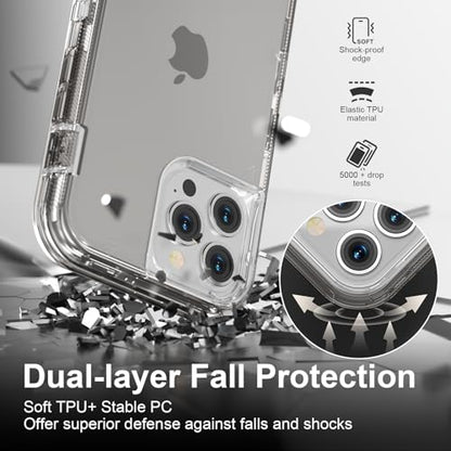 Follaroma for iPhone 12 Pro Max Case, 6.7 inch, Crystal Gray | Heavy Duty Shockproof Protection Phone Cases, Anti-Drop, Military Grade Dual Layer Transparent Rugged Protective Cover - color: Gray, size: iPhone 12 Pro Max 6.7‘’