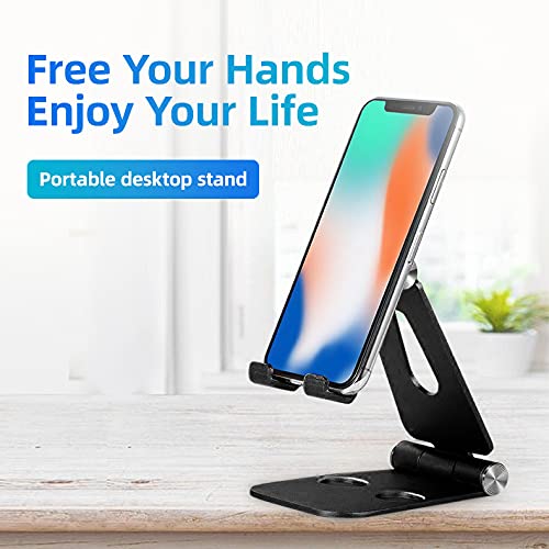 cocopar Monitor Stand Adjustable Desk Mobile Phone Holder Fully Foldable Aluminum Compatible for Smartphone Portable Monitor iPad iPhone 12 Pro Mini Nintendo Switch Tablets