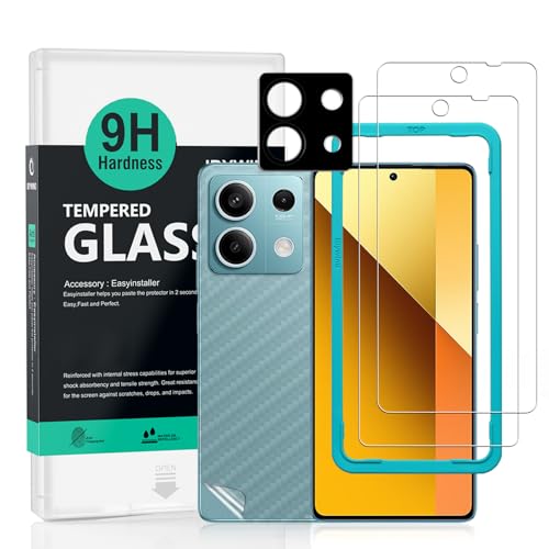 Ibywind for Xiaomi Redmi Note 13 5G Screen Protector,2 Pack,9H Hardness Tempered Glass and Camera Lens Protector,with Alignment Frame,Full Coverage,Bubble Free,Fingerprint Unlock,Scratch Resistant - size: Note 13 5G