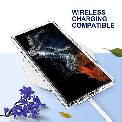 ULAK Compatible with Galaxy S22 Ultra Case 5G, Heavy Duty Case, HD Clear | Shockproof Soft TPU Bumper Cover Transparent Protective Phone Case for Samsung Galaxy S22 Ultra 5G 6.8 inch - color: HD Clear