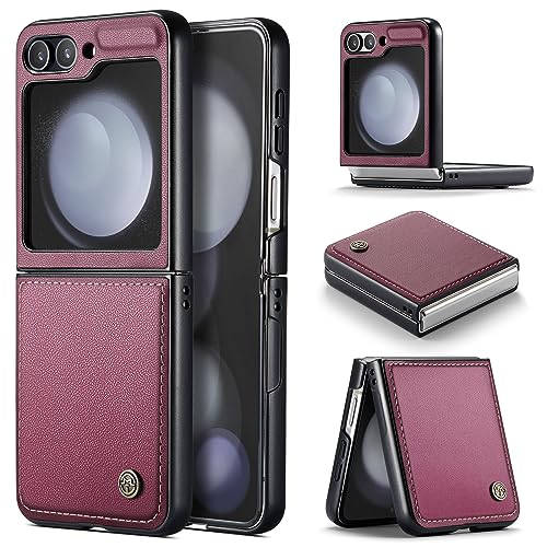 for Samsung Galaxy Z Flip 5 Case, Premium PU Leather Case Anti Scratch Slim Phone Shockproof Protective Phone Cover for Samsung Galaxy Z Flip5, Red - color: Red, size: Samsung Galaxy Z Flip 5