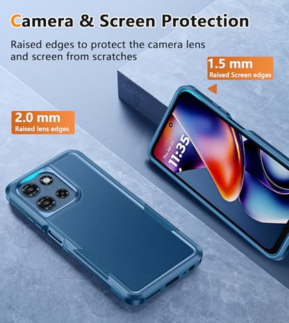 FNTCASE for Moto G 2026/2025 Case, Moto G Play 2026 Case with Belt-Clip | Heavy Duty Drop Protection,Rugged Holster, Military Grade Shockproof Protective Cell Phone Cover - color: Blue
