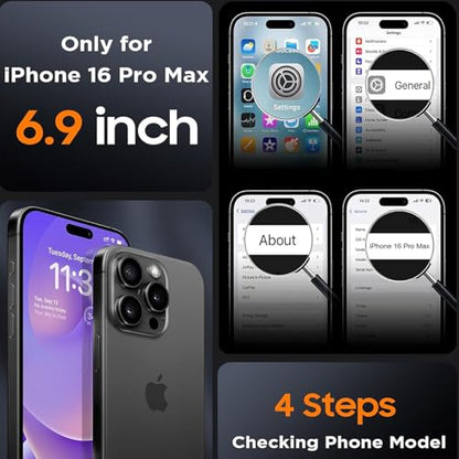 Battery Case for iPhone 16 Pro Max, Upgraded 12000mAh Rechargeable Portable Extended Battery Pack Supported Qi Wireless Charging Case Compatible with iPhone 16 Pro Max (6.9 inch) Charger Cover (Black) - size: iPhone 16 Pro Max (6.9 inch)