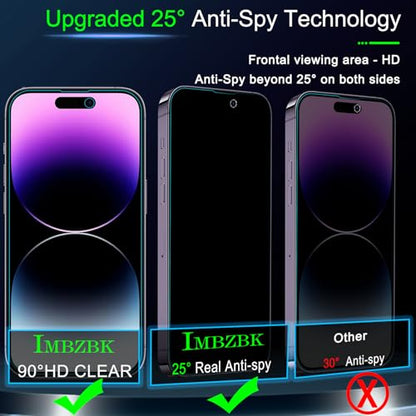 IMBZBK Privacy Screen Protector for iPhone 14 Pro Max, 3+3 Pack - color: 14 Pro Max-Black