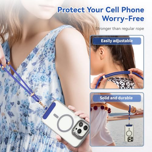 VVAAGG Cell Phone Lanyard for iPhone Crossbody Phone Strap - color: Blue