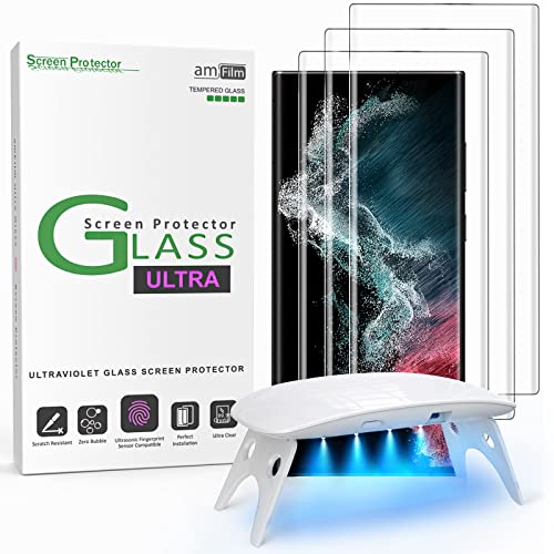 amFilm Ultra Glass Screen Protector for Samsung Galaxy S22 Ultra 6.8'' 2022