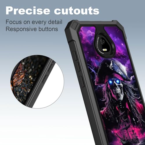 for Schok Volt Sv67q Sv67332 Case with Screen Protector, Military Grade Drop Protection, Dual Layer Hybrid Shockproof Protection TPU Phone Case for Schok Volt Sv67q, Ghostly Pirate - color: Ghostly Pirate