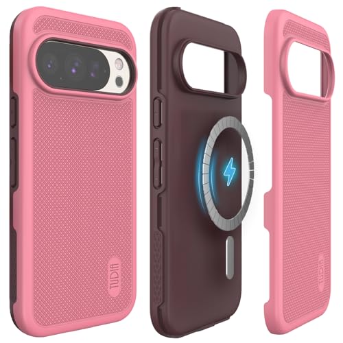 TUDIA MergeGrip [Compatible with Magsafe & Pixelsnap] Cases for Google Pixel 10 / Pixel 10 Pro Case 2025 – [Military Grade Drop Tested] Dual Layer Slim Shockproof Heavy Duty Protection - Smokey Pink - color: Smokey Pink, size: Pixelsnap 10 / 10 Pro