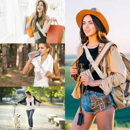 Clip and Go Phone Strap with Zippered Pouch,Phone Strap with Cellphone Chain Accessories - color: Off-white