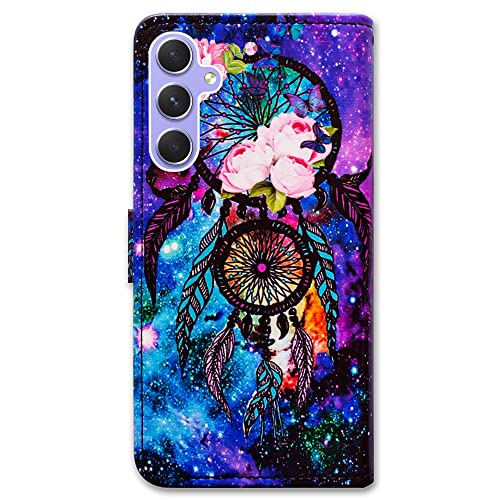 Bcov Case for Galaxy A54, Dream Catcher Galaxy Sky Leather Flip Phone Case Wallet Cover with Card Slot Holder Kickstand for Samsung Galaxy A54 5G - color: Dream Catcher Galaxy Sky