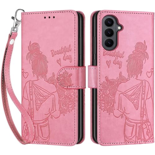 for Samsung Galaxy S26 5G Wallet case, Pink-Girl | 3 Card Holders, Kickstand, Shockproof TPU Shell, PU Leather, Magnetic Closure, Protective Flip Folio Cover, Women - color: 1