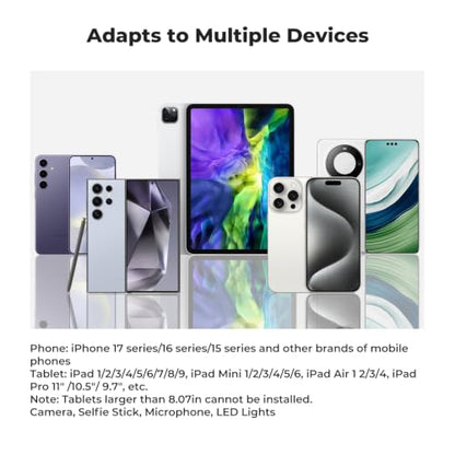 K&F CONCEPT Tablet and Cellphone Tripod Mount Adapter Holder - style: Adjustable Clamp