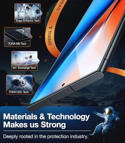 TORRAS Top-Notch Aerospace Glass for Samsung Galaxy S24 Ultra Screen Protector [12Ft Military-Grade Shatterproof] Anti-Scratch Tempered Glass Full Coverage Fit Screen Protector S24 Ultra 6.8" 2-Pack - size: Samsung Galaxy S24 Ultra（6.8 inch）