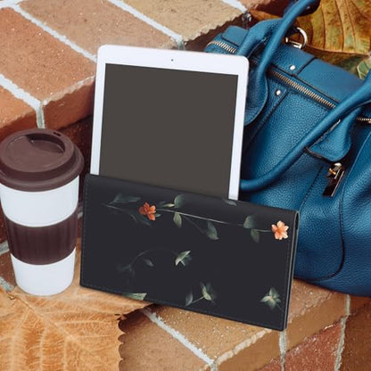 CoBak Checkbook Cover for Women & Men - PU Leather Case with RFID Blocking | Classic Design Check Book Holder for Personal and Business - color: Blush Meadow