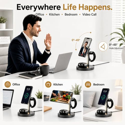 Geyo 4 in 1 Magnetic 15W Wireless Charger for Samsung S26 with Night Light