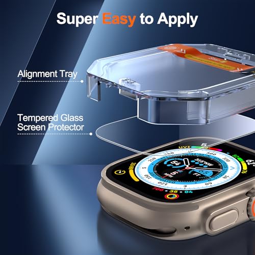 UniqueMe 4 Pack for Apple Watch Ultra 3/2 Ultra 49mm Screen Protector - size: 49mm