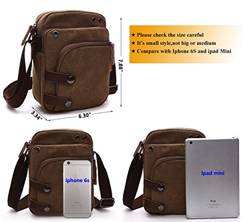 Mini Crossbody Bags for Women and Men - Small Purses and Handbags - Travel Bag - Canvas Shoulder Purse - color: Black