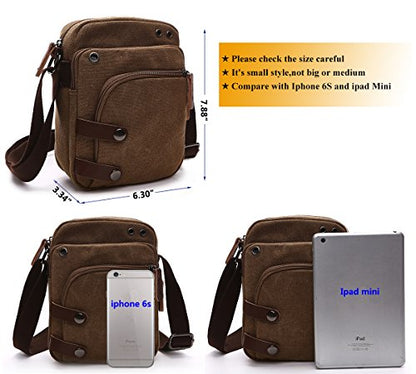 Mini Crossbody Bags for Women and Men - Small Purses and Handbags - Travel Bag - Canvas Shoulder Purse - color: Black