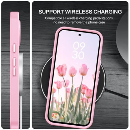 BENTOBEN for Google Pixel 9 Case [Compatible with Magsafe] Translucent Matte Magnetic Pixel 9 Case Slim Thin Shockproof Women Men Girls Boys Protective Phone Cases for Google Pixel 9 6.3", Tender Pink - color: Tender Pink