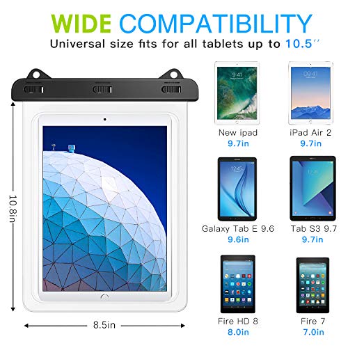 MoKo Waterproof Tablet Case, IPX8 Dry Bag for Devices Up to 12 in | Compatible with iPad 10th, iPad Pro 11 2022, iPad Air 5/4/3/2, iPad 10.2, iPad Pro 10.5/9.7, Samsung Tab S4/S3/S2/Tab A 9.7 - color: Clear