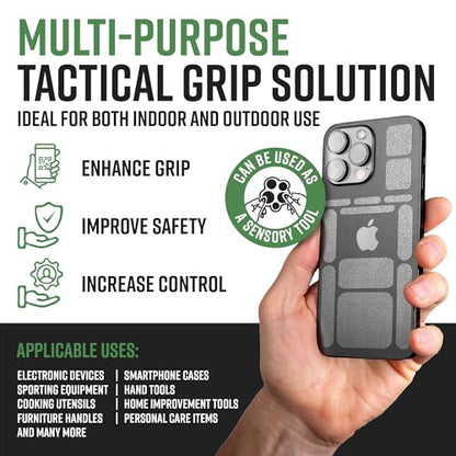 Dragon Grips 13pc Rubber Grip Tape, Non-Slip Adhesive Phone Grip Stickers - color: Black and Clear, size: 2 pack
