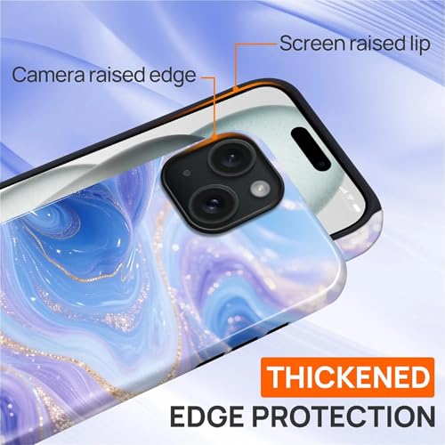 Case for iPhone 15 Plus, Shockproof Hybrid Protective Phone Case, Dual-Layer Drop Protection Anti-Scratch, Blue Purple Fluid - color: Blue Purple Fluid, size: iPhone 15 Plus