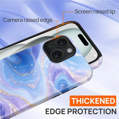 Case for iPhone 15 Plus, Shockproof Hybrid Protective Phone Case, Dual-Layer Drop Protection Anti-Scratch, Blue Purple Fluid - color: Blue Purple Fluid, size: iPhone 15 Plus