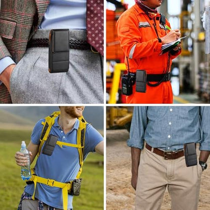 Universal Cell Phone Holster for Men Belt, Mobile Phone Belt Pouch, 6.1" Outdoor Travel Waist Bag Case with Belt Clip/Loop Credit Card Holder for iPhone 17/16/15/14/13/12 Samsung S26/S25/S24/S23/A41 - color: 6.1 Inch