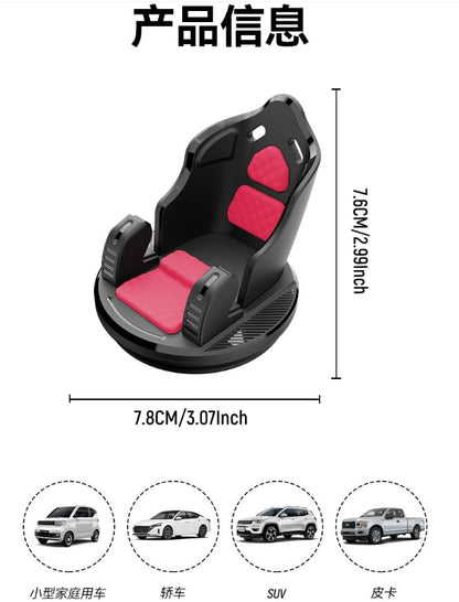 Car Phone Holder, Car Dashboard Phone Mount with Silicone Pad Mat, Slip Free Desk Phone Stand, Universal for Most Smartphones,GPS Devices and More (Red) - color: Red&Black