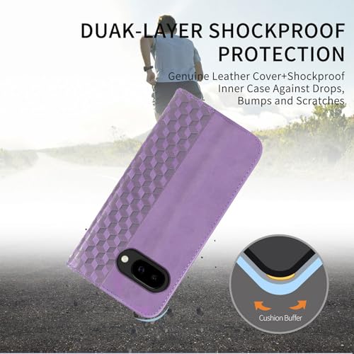 Wallet Case for Google Pixel 10a 2026 6.3 Inch - PU Leather Flip Cover with Card Holder Slots, Strong Magnetic Folio Kickstand Phone Case, Purple - color: Purple, size: Google Pixel 10a 6.3"