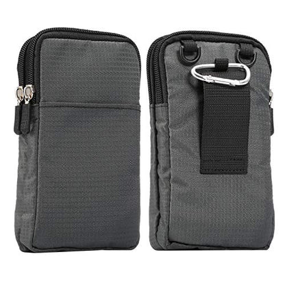 Crossbody Cell Phone Shoulder Bag, Cell Phone Belt Clip Pouch, 6.0" Small Crossbody Women Cell Phone Purse Wallet Bag with Shoulder Strap Zipper Smartphone Waist Holder Men Fanny Pack with Carabiner - color: Dark Gray 6.0 Inch (9*16.5*3.0CM)