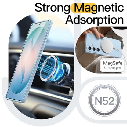 JETech Slim Magnetic Case for Samsung Galaxy S26, Anti-Slip, Sky Blue | Compatible with MagSafe, Full Camera Lens Protection, Soft TPU Cover, Shockproof - color: Sky Blue, size: Galaxy S26