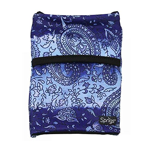 Sprigs Wrist Wallet Running Wristband Pocket for Keys Cards Cash ID Phone - color: Purple Paisley