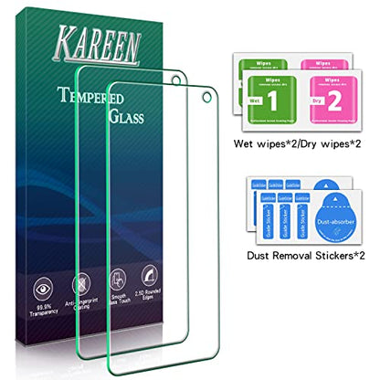 KAREEN 2 Pack Screen Protector Designed for Samsung Galaxy S10e Tempered Glass Film, 9H Hardness, Anti-Scratch, Bubble Free, Case Friendly - size: Samsung S10e