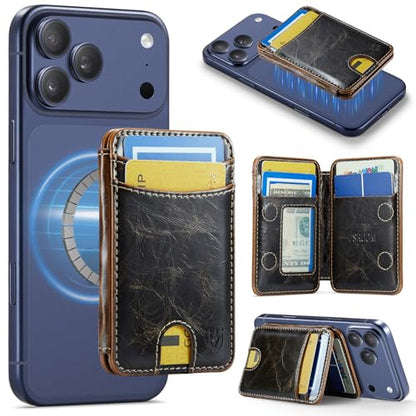 for Magsafe Wallet Magnetic RFID Blocking Card Holders, Coffee - color: Luxury Coffee