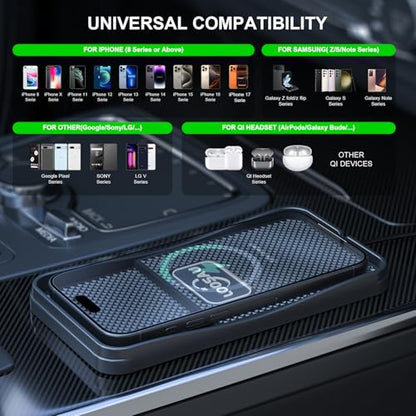 Wireless Car Phone Charger 15w Fast Chargers Charging pad Non Slip