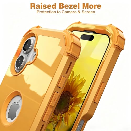 IDweel for iPhone 16 Case with Screen Protector,Luxury 3 in 1 Shockproof Slim Fit Hybrid Heavy Duty Hard PC Cover Soft Silicone Bumper Full Body Anti-Fingerprint Case,Glitter Sundial Golden - color: Glitter Sundial Golden