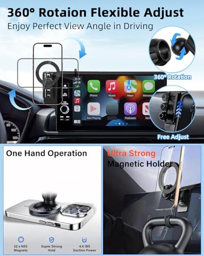PZK Car Phone Holder for Toyota Camry LE/SE/SE 2021-2024 7-Inch Screen Only - color: Magsafe