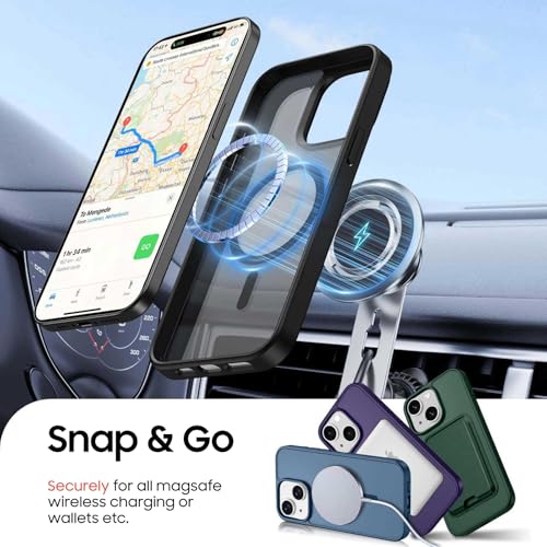 Magnetic for iPhone 14 / iPhone 13 Wallet Case with Card Holder﻿ | Compatible with MagSafe, Shockproof Phone Cover with Detachable RFID Blocking Credit Card Slot, Black - color: Black, size: iPhone 14/13