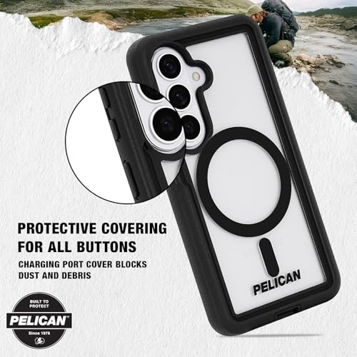 Pelican Voyager Samsung Galaxy S26 Case - Rugged Phone Case - Black/Clear | Magnetic & Wireless Charging Case with 24ft Military-Grade Drop Protection & Belt Clip Holster for Samsung Galaxy S26 - color: Voyager Black/Clear, size: Samsung Galaxy S26