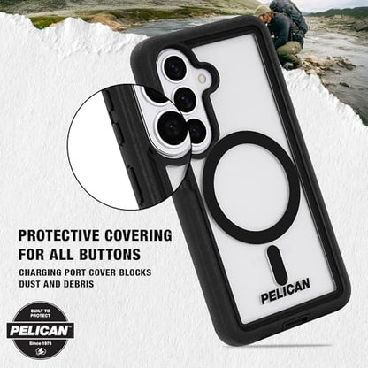 Pelican Voyager Samsung Galaxy S26 Case - Rugged Phone Case - Black/Clear | Magnetic & Wireless Charging Case with 24ft Military-Grade Drop Protection & Belt Clip Holster for Samsung Galaxy S26 - color: Voyager Black/Clear, size: Samsung Galaxy S26