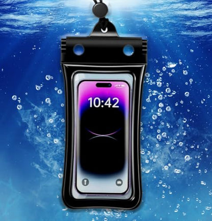 Waterproof Phone Pouch, Floatable Waterproof Phone Pouch with Touchscreen, Universal Cellphone Case, Underwater Photography for Swimming Rafting Diving (Black, 26x11cm) - color: Black