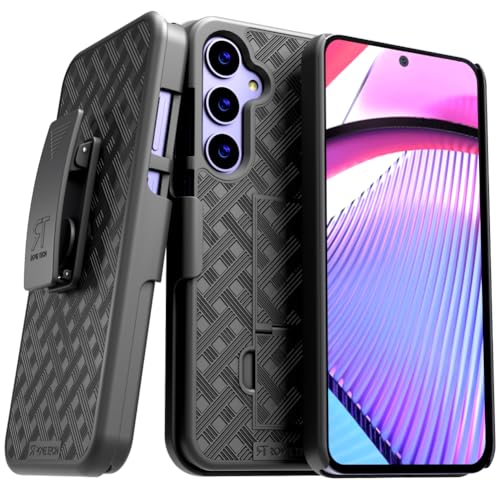 Designed for Samsung Galaxy S24 Plus Case with Belt Clip Holster | Rugged Holster & Protective Phone Case Combo with Anti-Slip Texture - Black - style: Galaxy S24 Plus